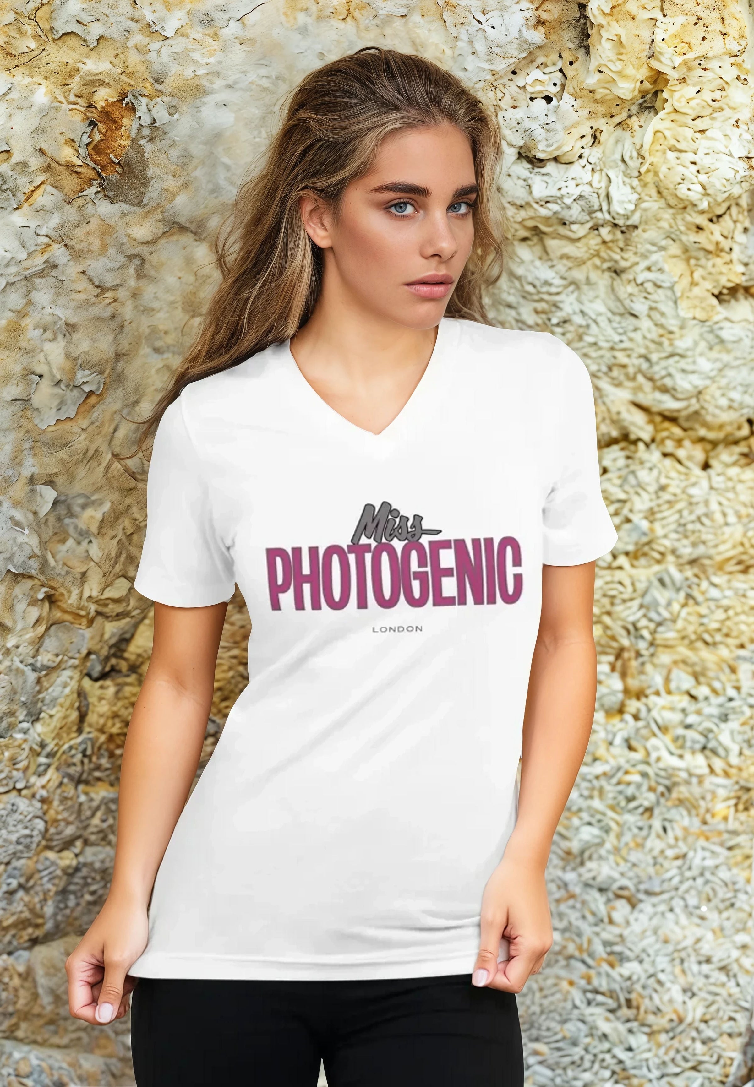 Graphic V Neck Short Sleeve T-Shirt