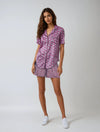 Bold Logo Print Pyjama Shorts - Mulberry