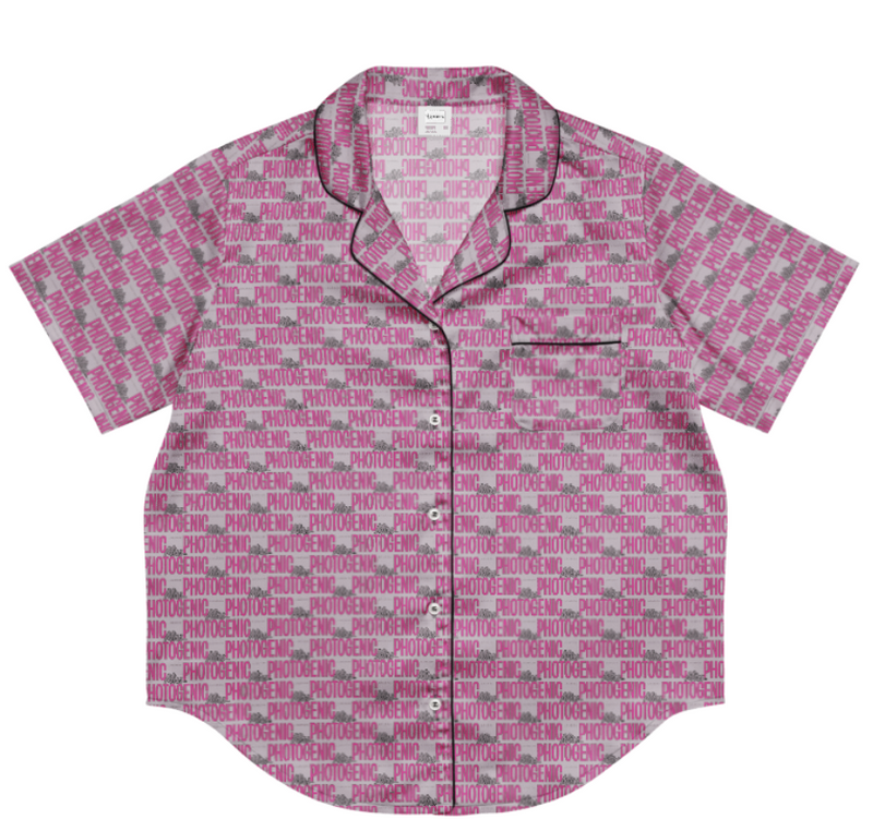 Bold Logo Print Pyjama Shirt - Mulberry
