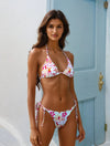 Beau Fleur Halter Neck Bikini Top - White
