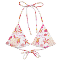 Beau Fleur Halter Neck Bikini Top - White