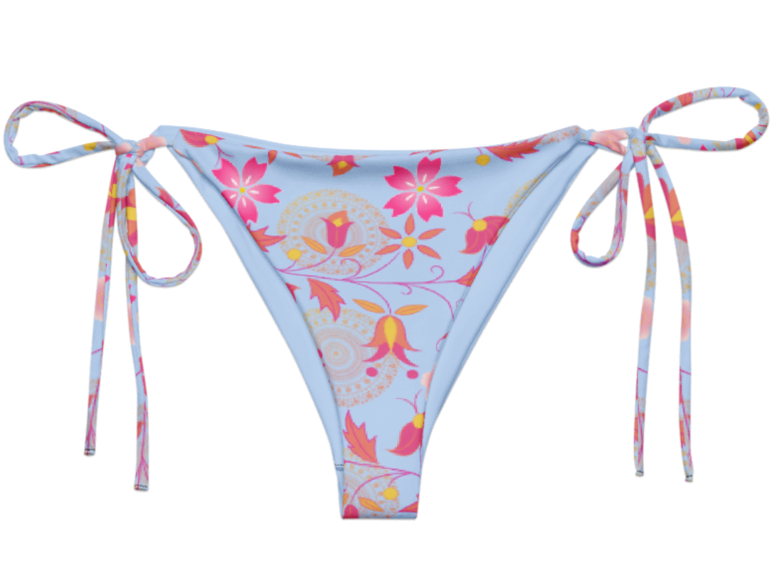Beau Fleur Tie Side Bikini Bottom - Powder Blue