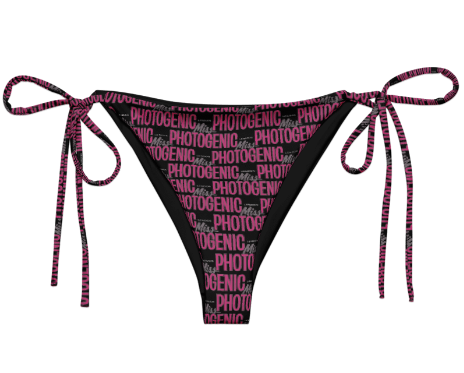 Miss Photogenic Bold Logo Print bikini bottom - Berry