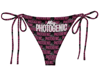 Miss Photogenic Bold Logo Print bikini bottom - Berry