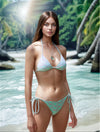 Miss Photogenic Logo Print Bikini Top - Mint