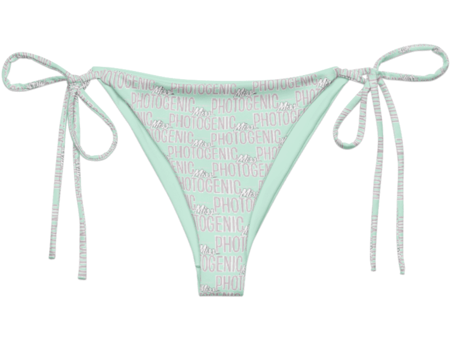 Miss Photogenic Logo Print Bikini Bottom - Mint
