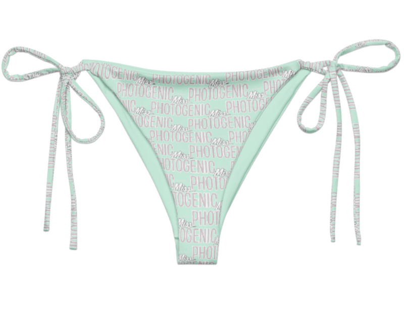 Miss Photogenic Logo Print Bikini Bottom - Mint
