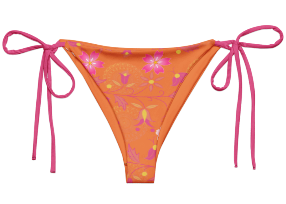 Beau Fleur Tie Side Bikini Bottom - Orange