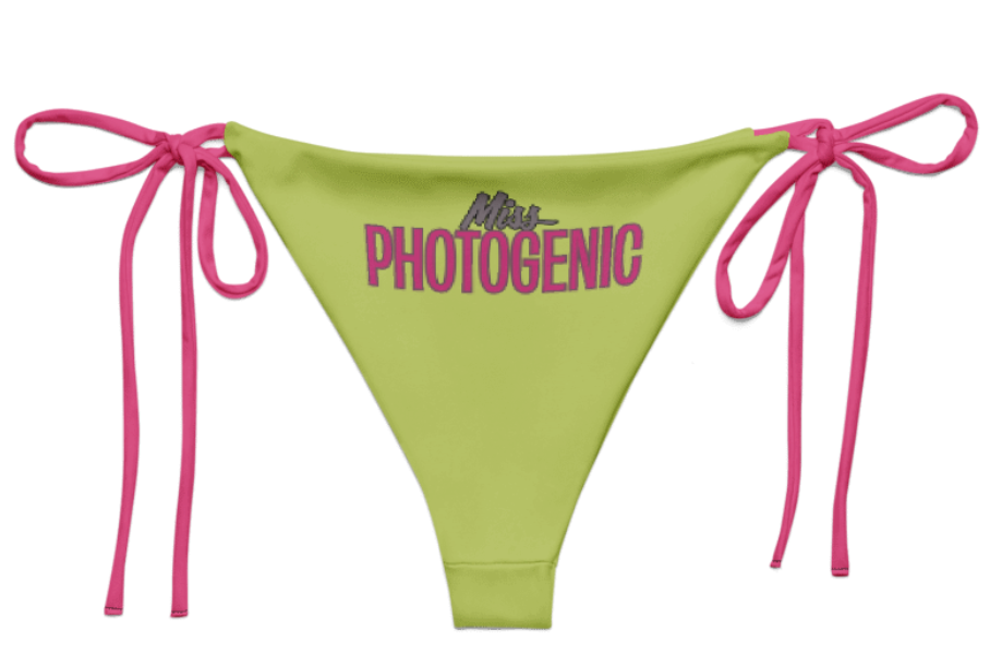 All-over print recycled string bikini bottom