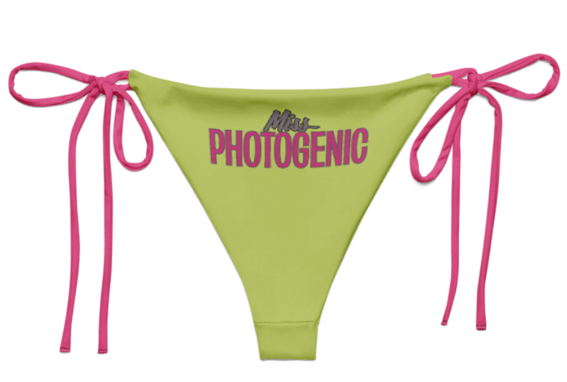 All-over print recycled string bikini bottom