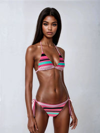 Stipe Tie Side Bikini Bottom