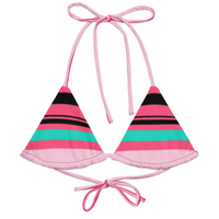 Stripe Halter Neck Bikini Top