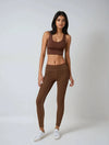 Mocha Sports Crop Yoga Top