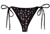 Ditzy Flower Logo Print Bikini Bottom - Black