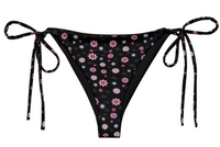 Ditzy Flower Logo Print Bikini Bottom - Black