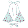 Ditzy Flower Logo Print Bikini Top - Aqua