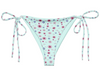 Ditzy Flower Logo Print Bikini Bottom - Aqua