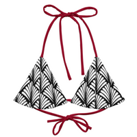 Miss Photogenic Pattern Print Bikini Top - Monochrome