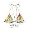 Exotic Flower Logo Print Bikini Top