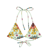 Exotic Flower Logo Print Bikini Top
