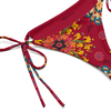 Exotic Flower Logo Print Bikini Bottom - Wine