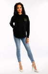Black Oversized Miss London Hoodie