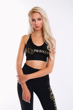 Black Miss Photogenic® Gold Foil Logo Leggings, leggings - Miss Photogenic