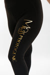 Black Miss Photogenic® Gold Foil Logo Leggings, leggings - Miss Photogenic