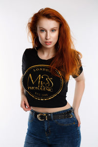 Black Miss Photogenic® Logo Crop T Shirt, cropped t shirt - Miss Photogenic